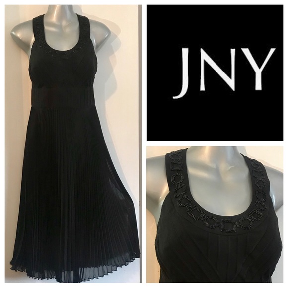 NEW JONES NY 100% SILK HALTER MIDI DRESS BLACK SIZE 8 - Picture 9 of 11